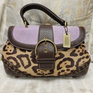 COACH MADISON OCELOT PONY HAIR SATCHEL 9657